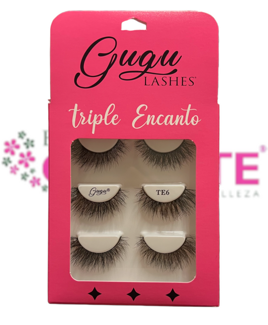 GUGU LASHES PESTAÑAS TRIPLE ENCANTO TE6  3pares