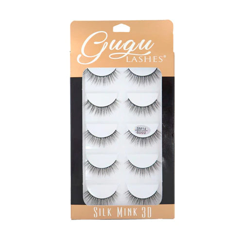 GUGU LASHES PESTAÑAS SILK MINK 3D 5 PARES