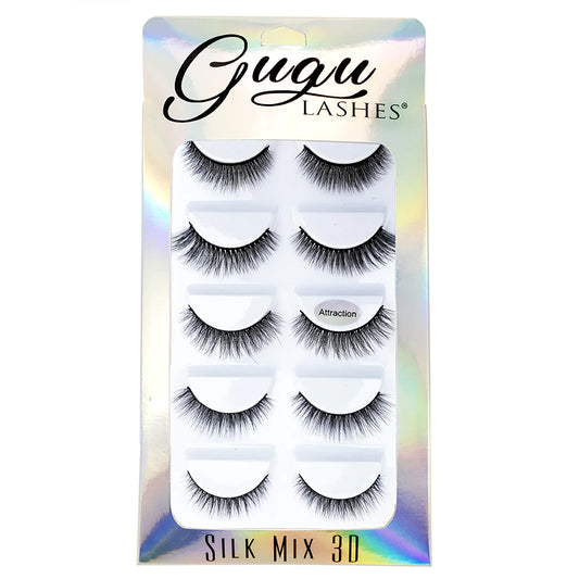 GUGU LASHES PESTAÑAS SILK MIX 3D 5 PARES