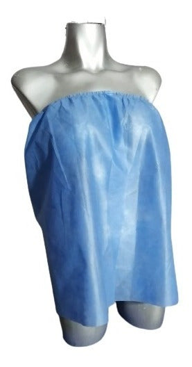 BATA DESECHABLE STRAPLESS CORTA CERRADA AZUL 10pzas