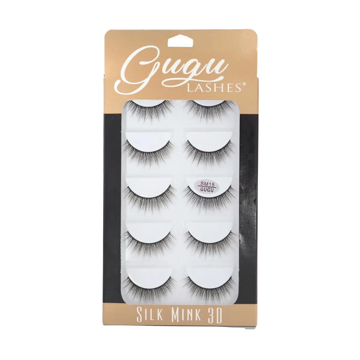 GUGU LASHES PESTAÑAS SILK MINK 3D 5 PARES