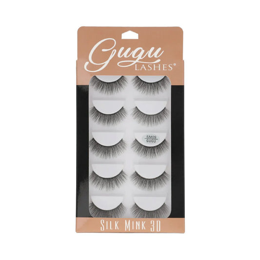 GUGU LASHES PESTAÑAS SILK MINK 3D 5 PARES